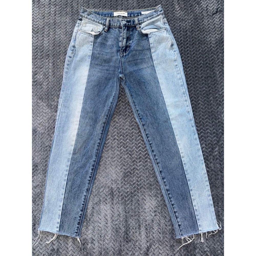 Pacā Sun Women's Vintage Icon Denim Blue High Rise Straight Raw Hem Size 25
